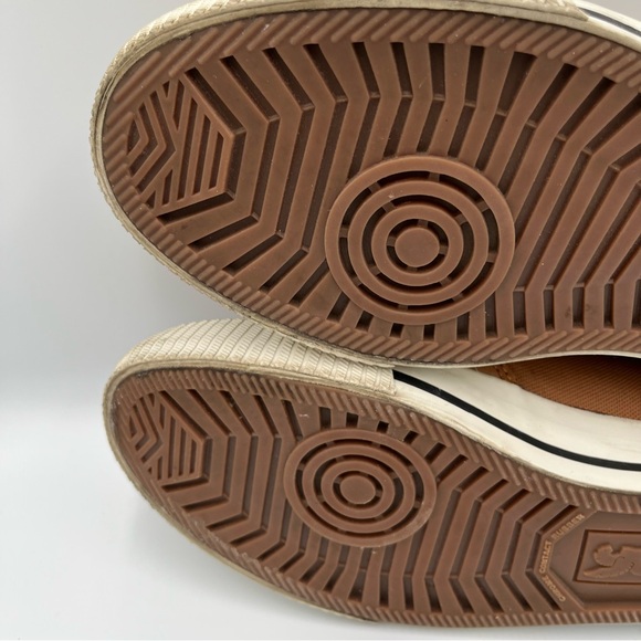 Chrome Men's Brown Leather & Mesh Lace Up Low Top Casual Sneakers 9.5 Skater - Picture 14 of 16